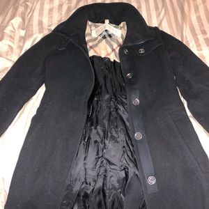 Used/ good-as-new black wool Burberry Brit peacoat